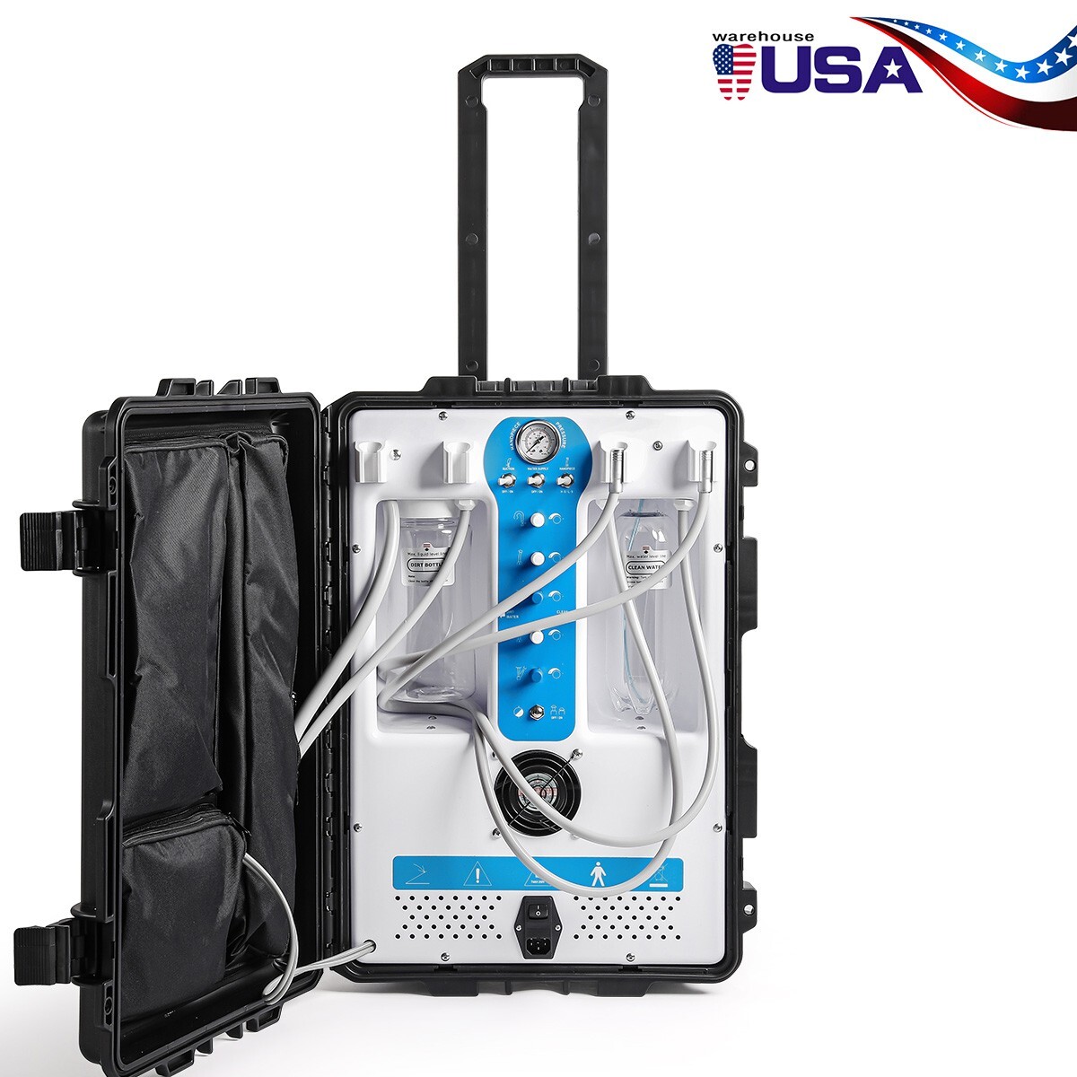 Portable Dental Chair Unit w/ Air Compressor 600W 118L/min Saliva Ejector