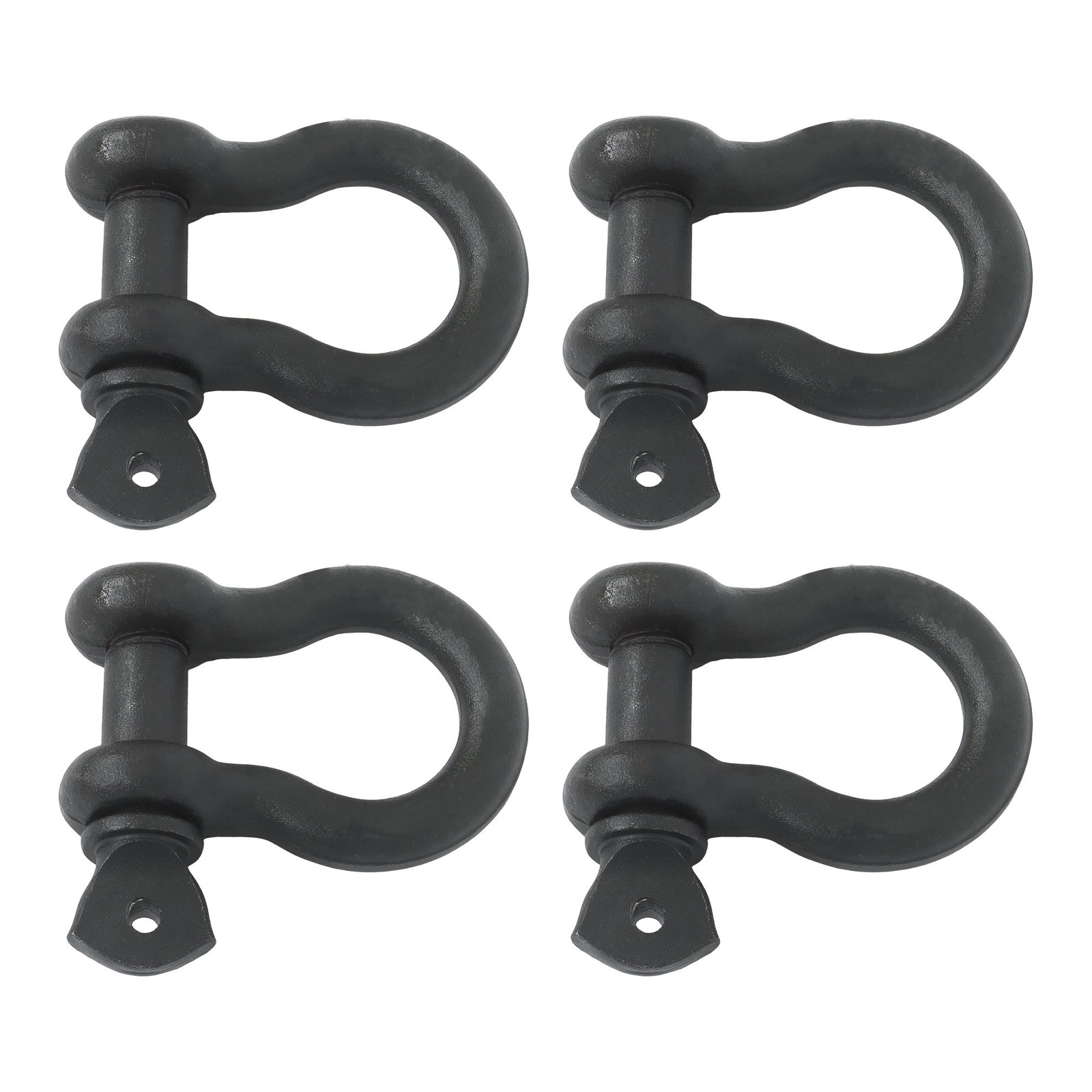 4 Pack 3/4 Inch Bow-Shaped D Ring Shackles 4.75t/10471lbs Working Load Black