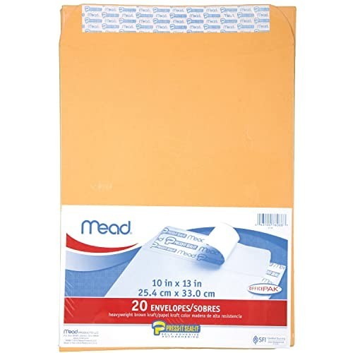 240 Mead Press-It Seal-It Envelopes, 10in X 13in, 12 Packs of 20