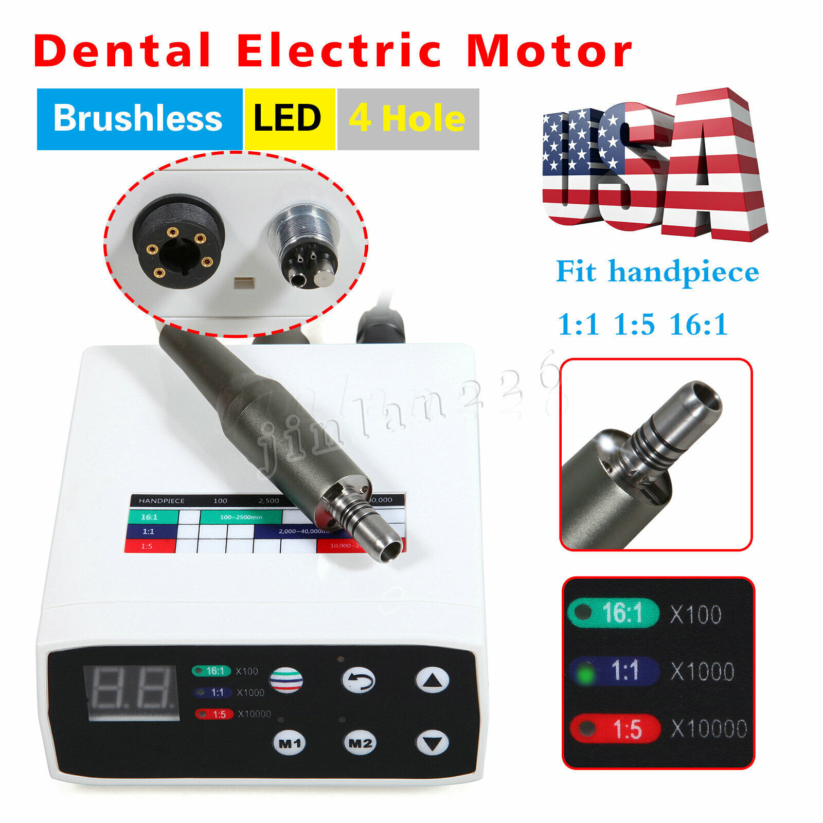 Dental Electric Motor System Clinical Micromotor 1:5 Handpiece Fit KAV