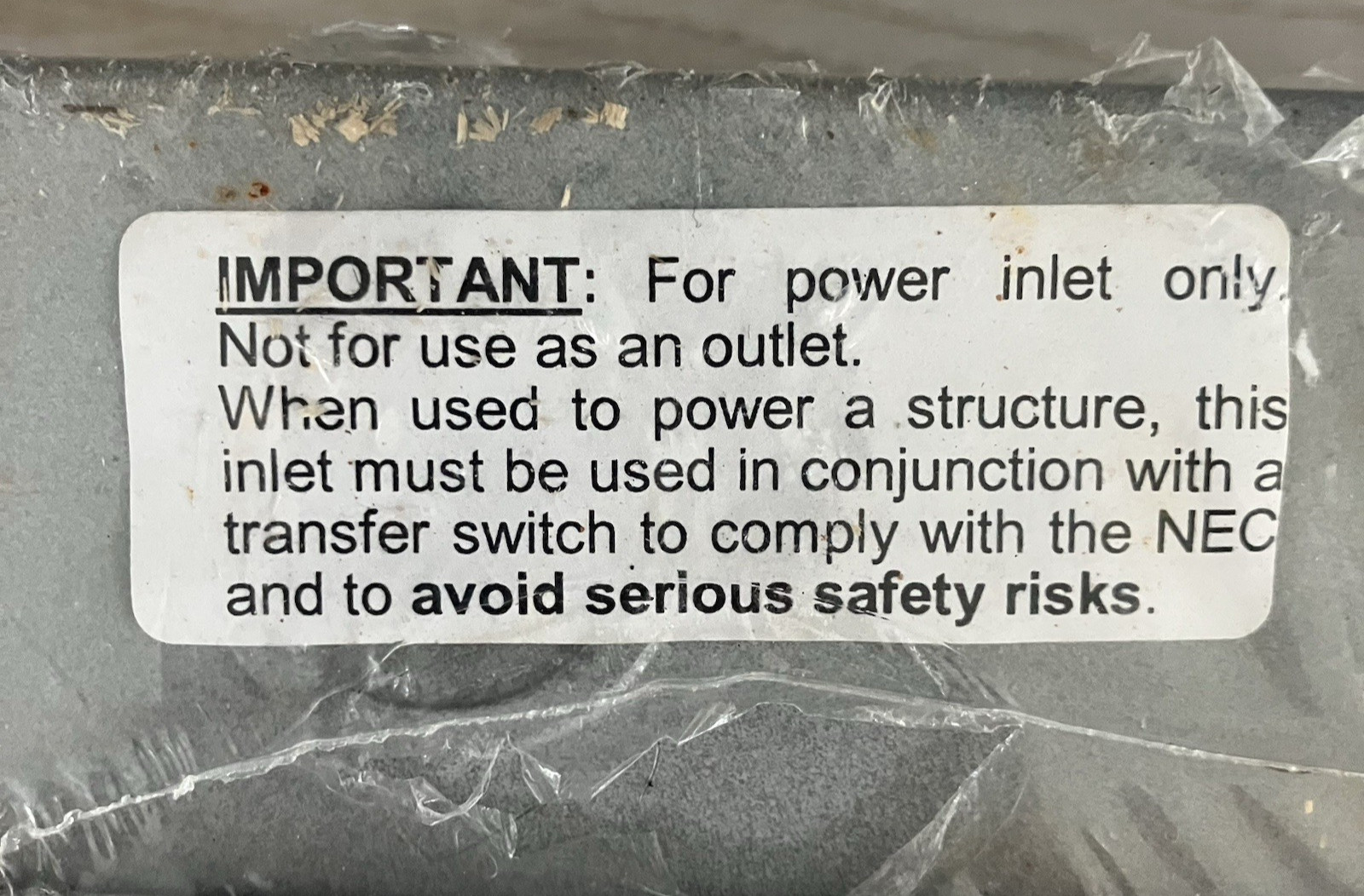 Reliance Controls 125/250 VAC Outdoor 30 Amp Power Inlet Box For Generator Cords