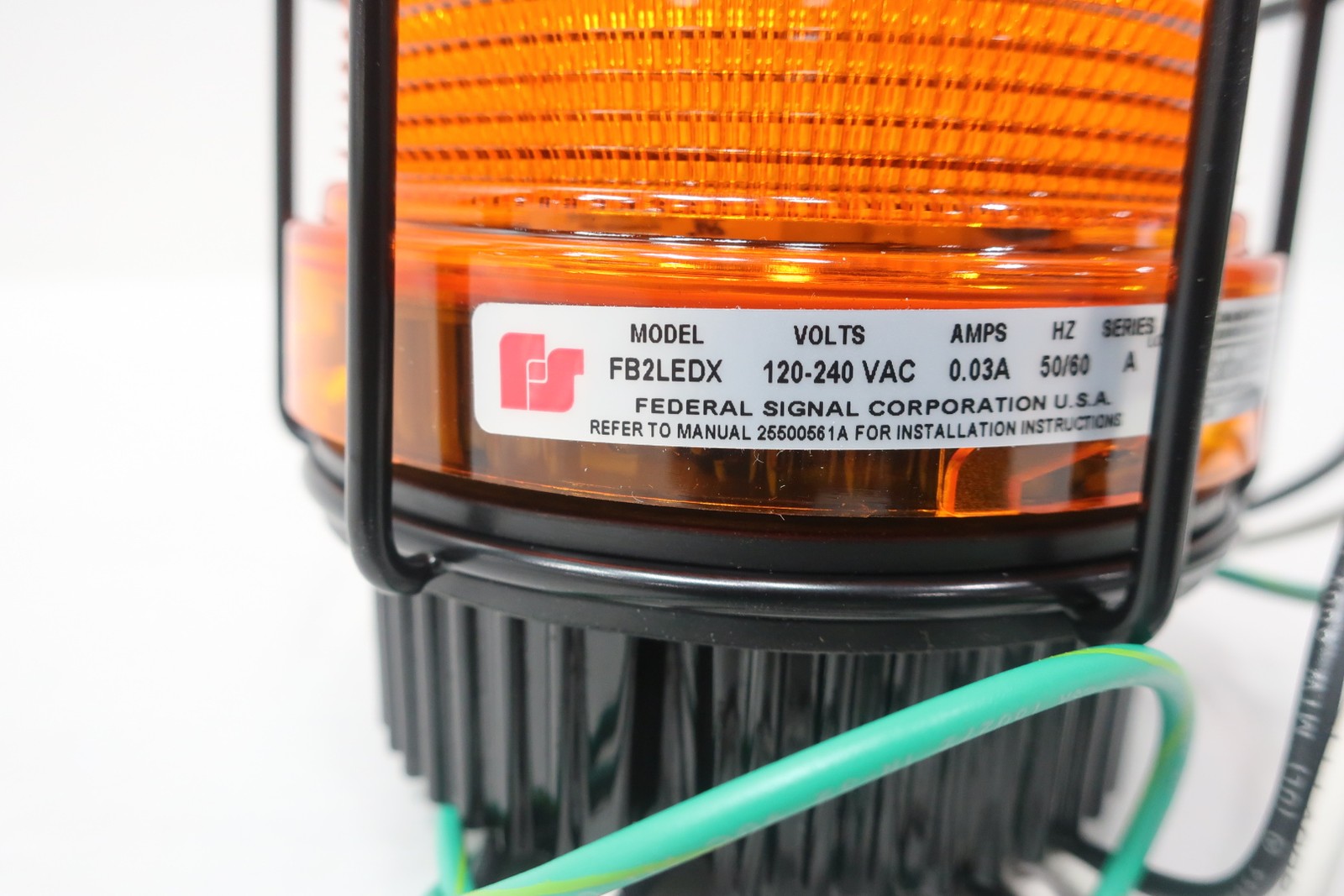 Federal Signal FB2LEDX-120-240A Fireball Ii Amber Warning Light 120-240v-ac