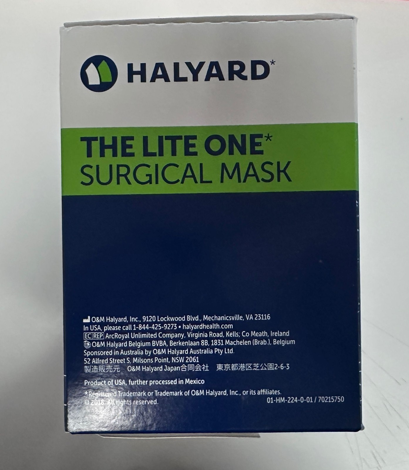 Halyard The Lite One Surgical Face | 50 Count | Mask Blue | 48100