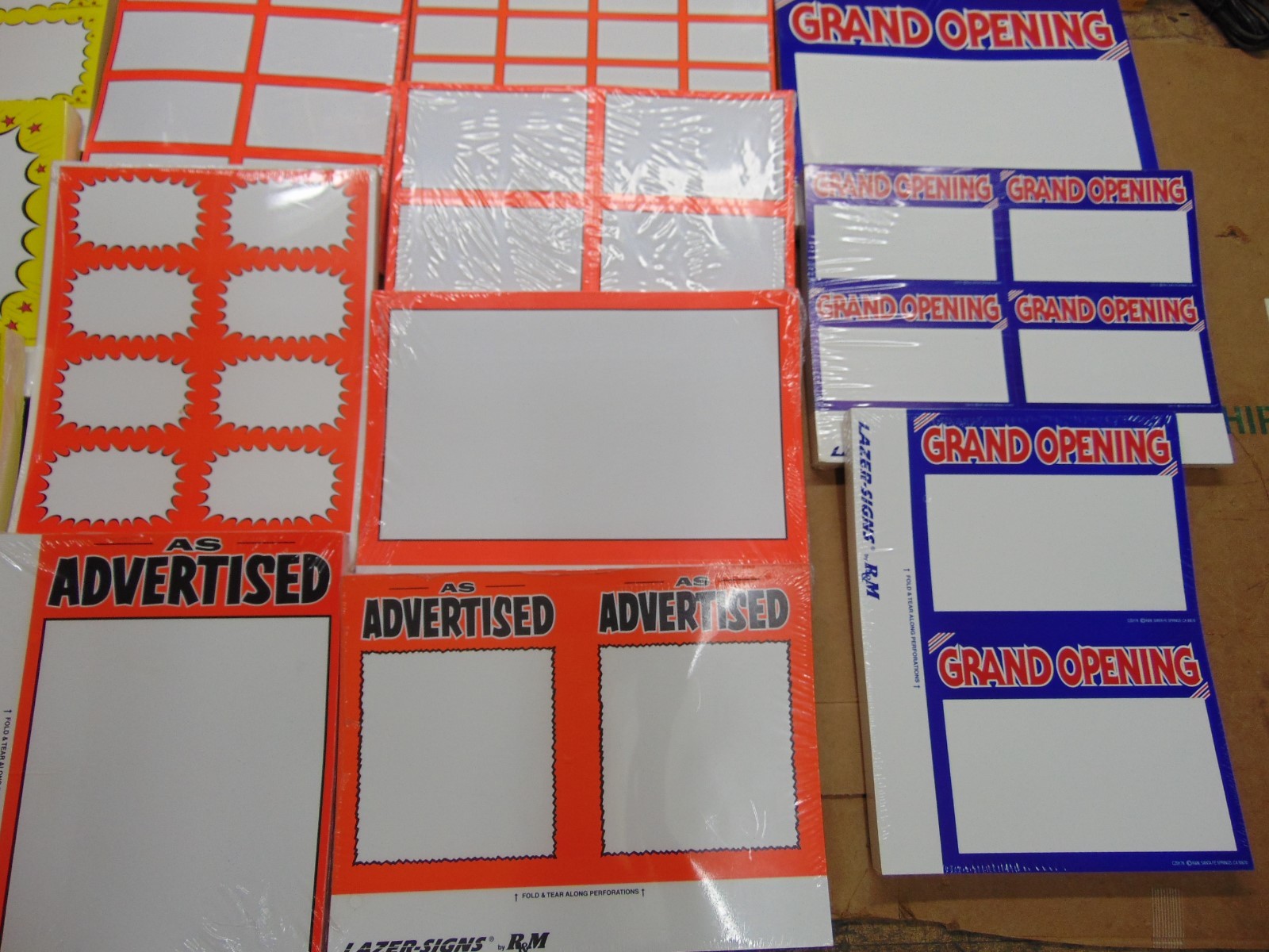 200 – 5.5″ x 7″ Yellow Border Business Retail Sale Sign Cards, Printable!