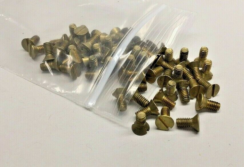 Brass 1117-65 Machine Screw Slotted Flat Head #8-32 x 3/8″ (Pack of 65)