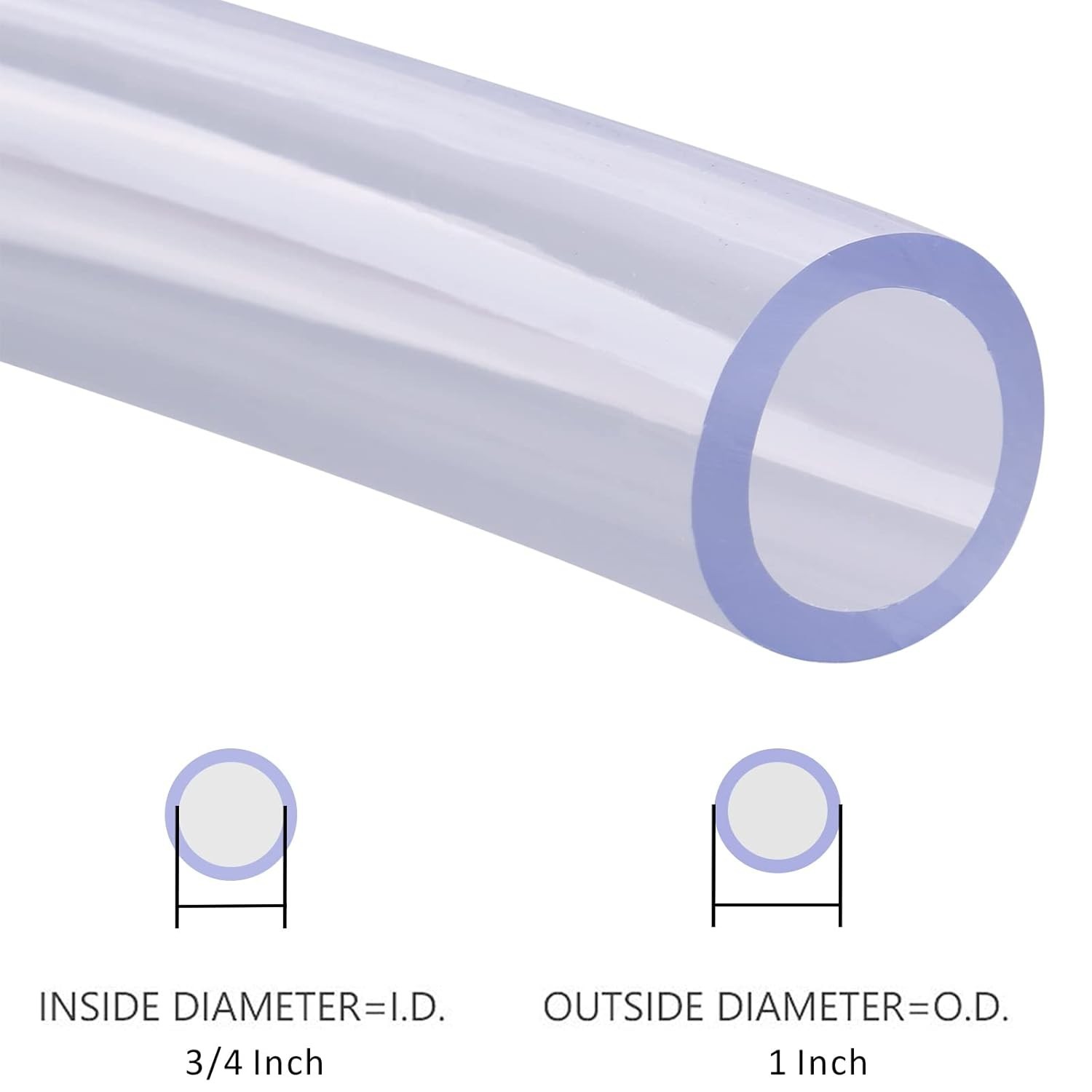 High-Quality 10 Ft PVC Tubing 3/4″ID x 1″OD – Ideal for Liquids & Semi-Solids