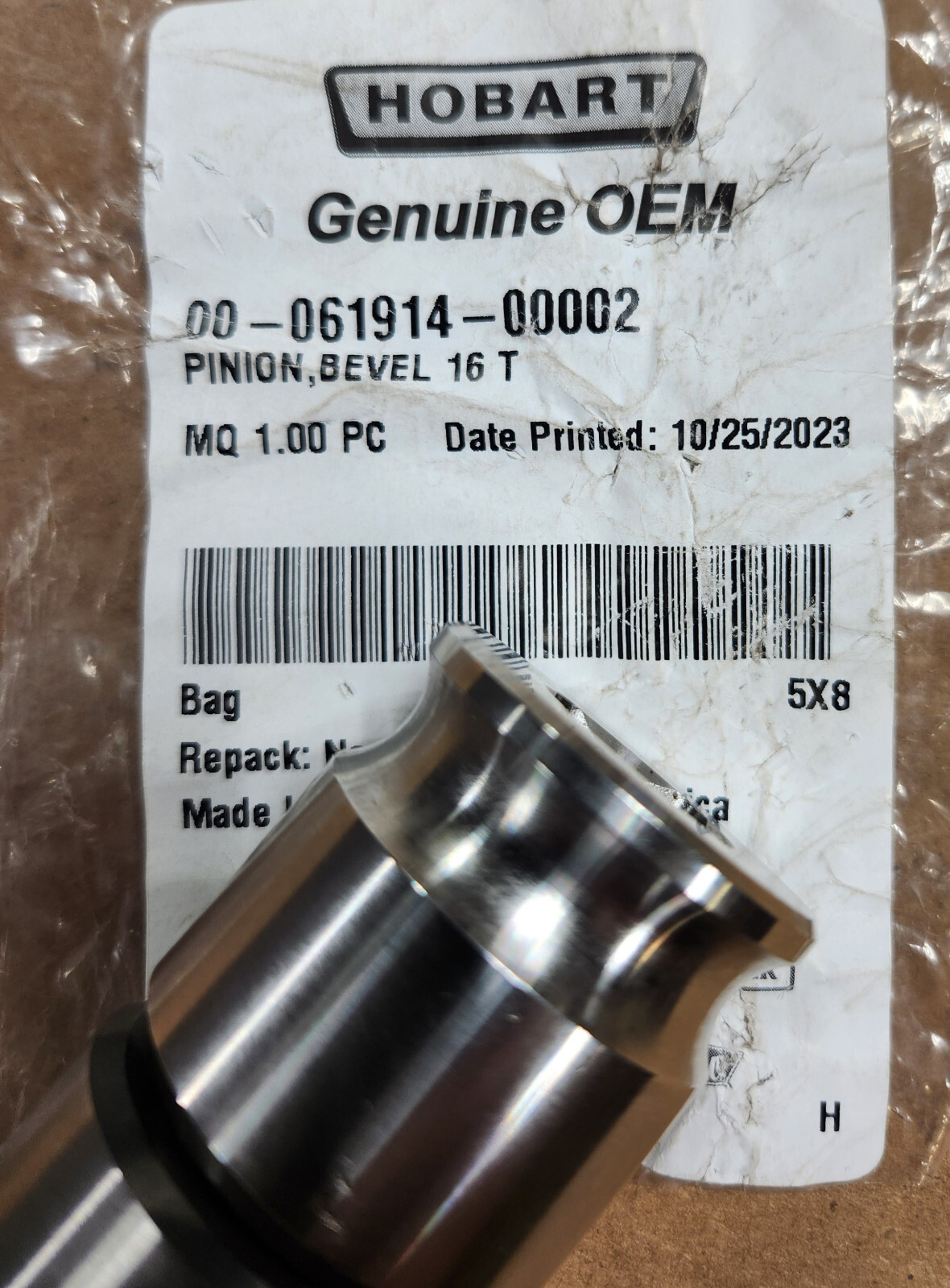 Hobart Mixer H600 L800 P660 #12 Attachment 061506 Square Drive front 61506 NEW