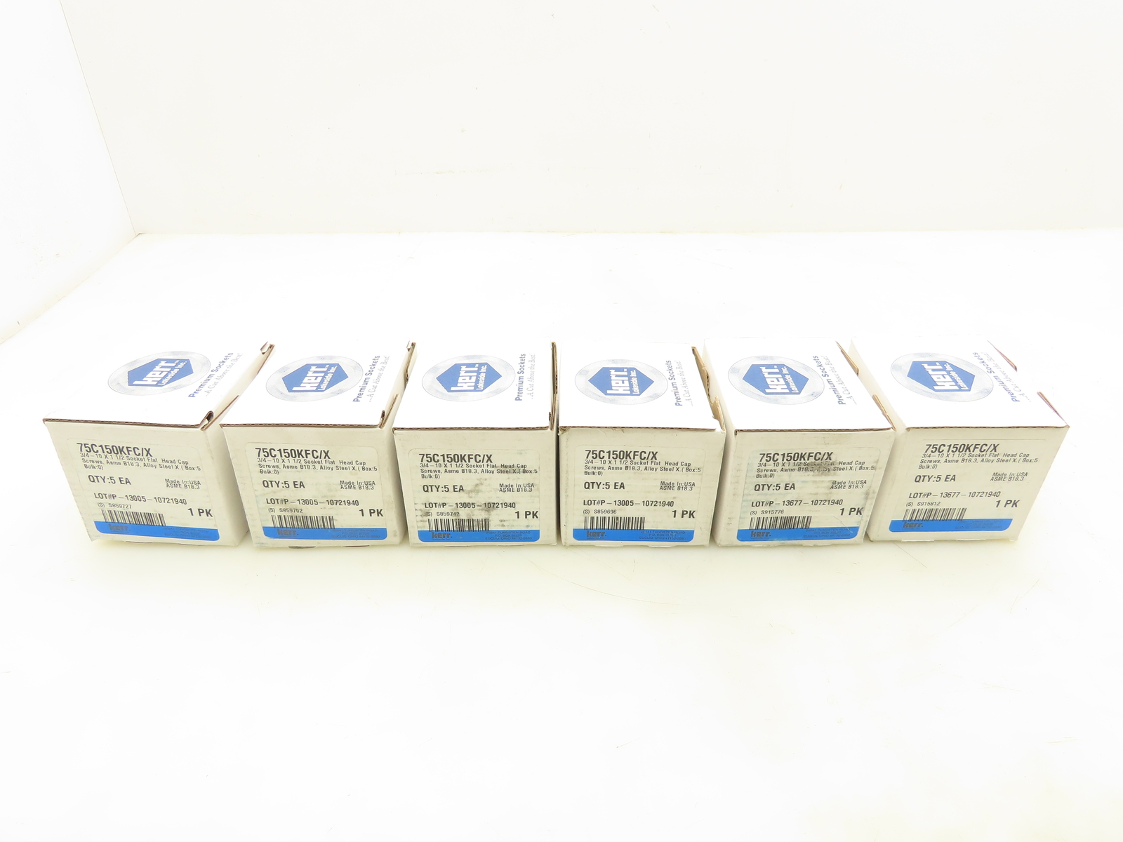 Kerr 75C150KFC/X Flat Head Socket Cap Screw 3/4″-10×1-1/2″ ASME B18.3 Lot OF 30