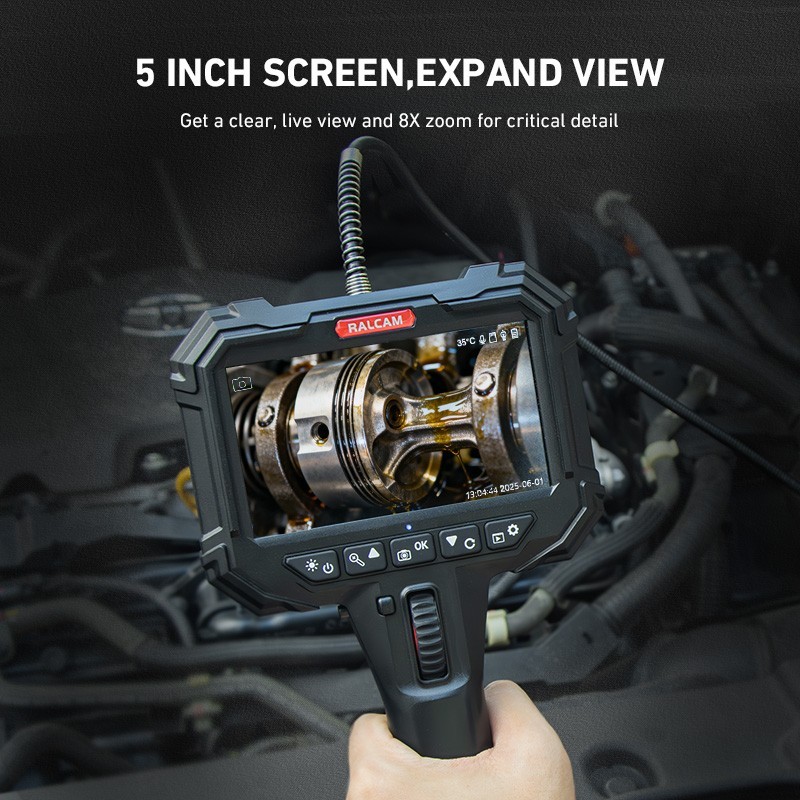 Ralcam 2-Way Borescope 6.2mm Slim Probe Inspection Camera Endoscope with Light