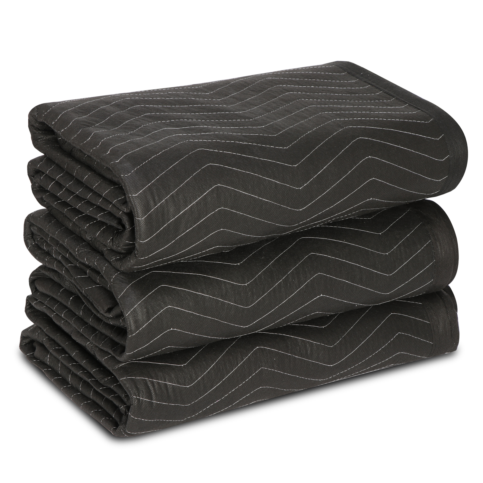 24 Pack Moving Blankets 80″ x 72″ Pro Economy Shipping Furniture Pads Black