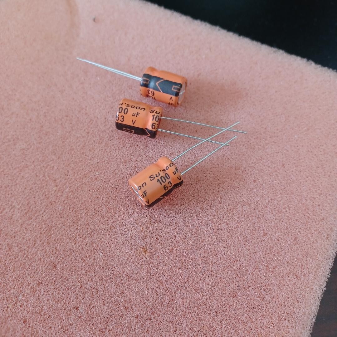 25 PCS Suscon Electrolytic Capacitor 100uf 63V 20% 13 x 10mm 5mm pitch