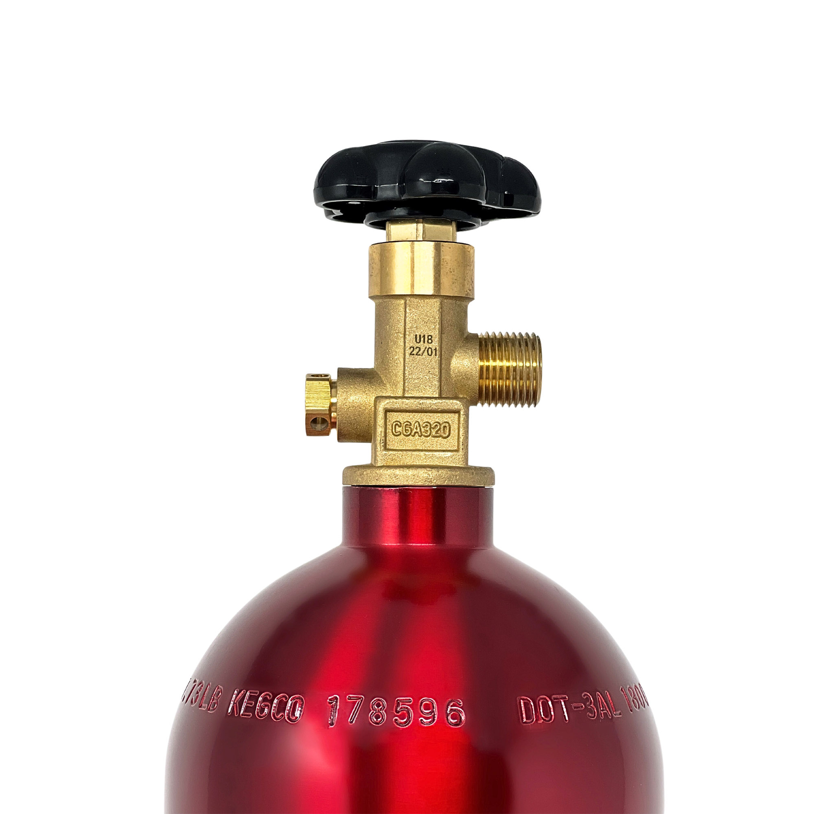 Kegco 5 lb. Aluminum Co2 Tank with Electric Red Epoxy Finish for Kegerator