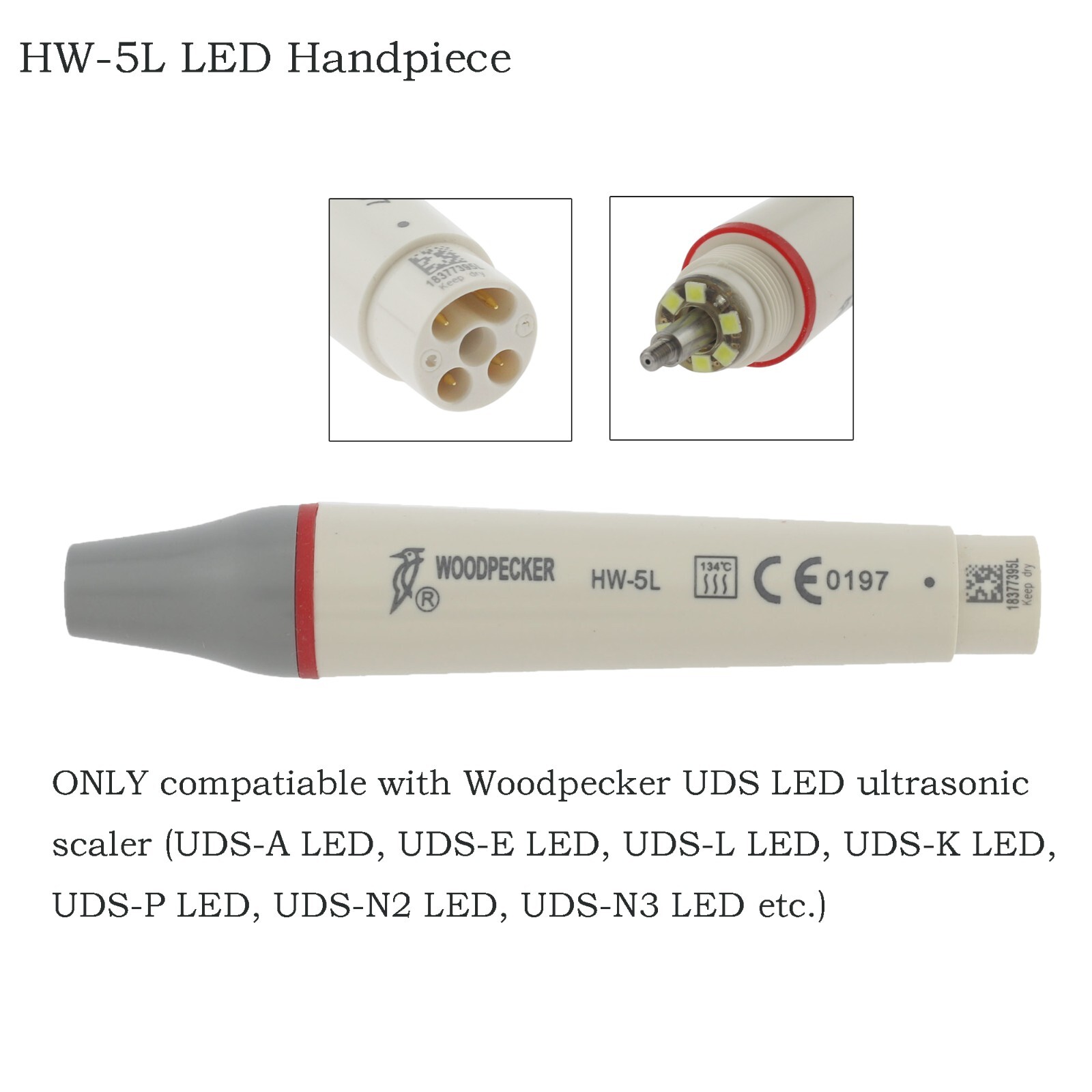 Woodpecker Dental Piezo Scaler LED Handpiece Tips G1 P1 EMS PIEZON HP-5L HW-5L