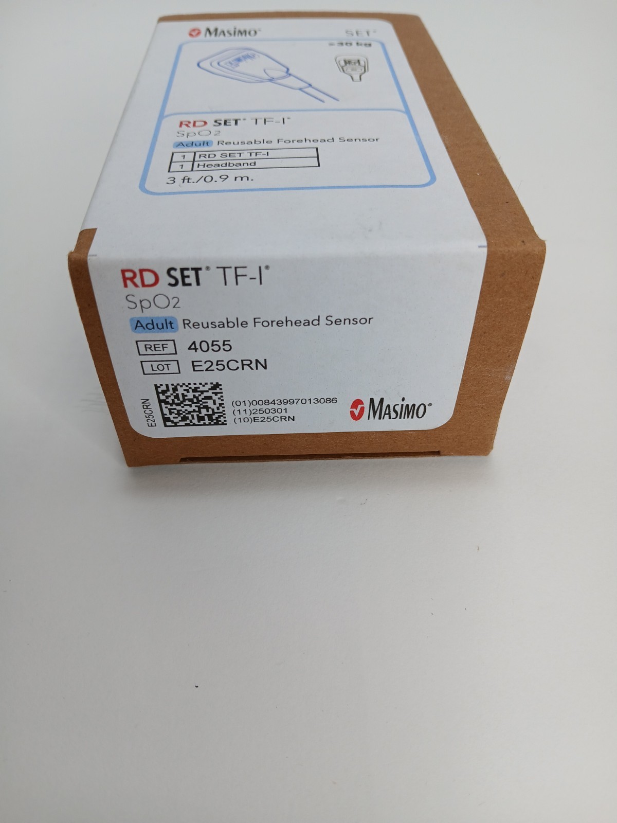 NEW OEM Masimo 4055 RD SET TF-I Adult Reusable Forehead Sensor 3Ft 0.9m 30 kg