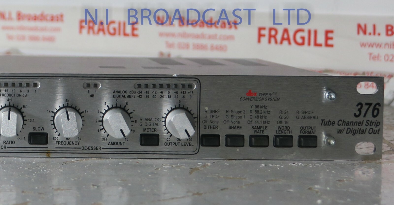 Dbx 376 tube channel strip with analog and digital outputs
