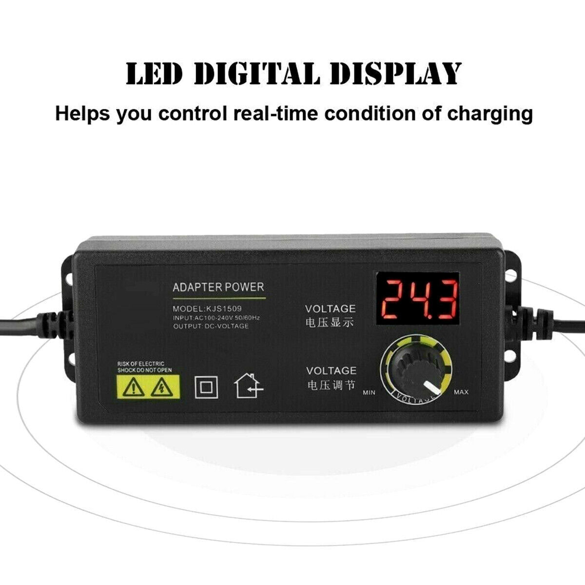 Adjustable AC/DC Power Supply Adapter Charger Variable Voltage 3V-24V UniversalE