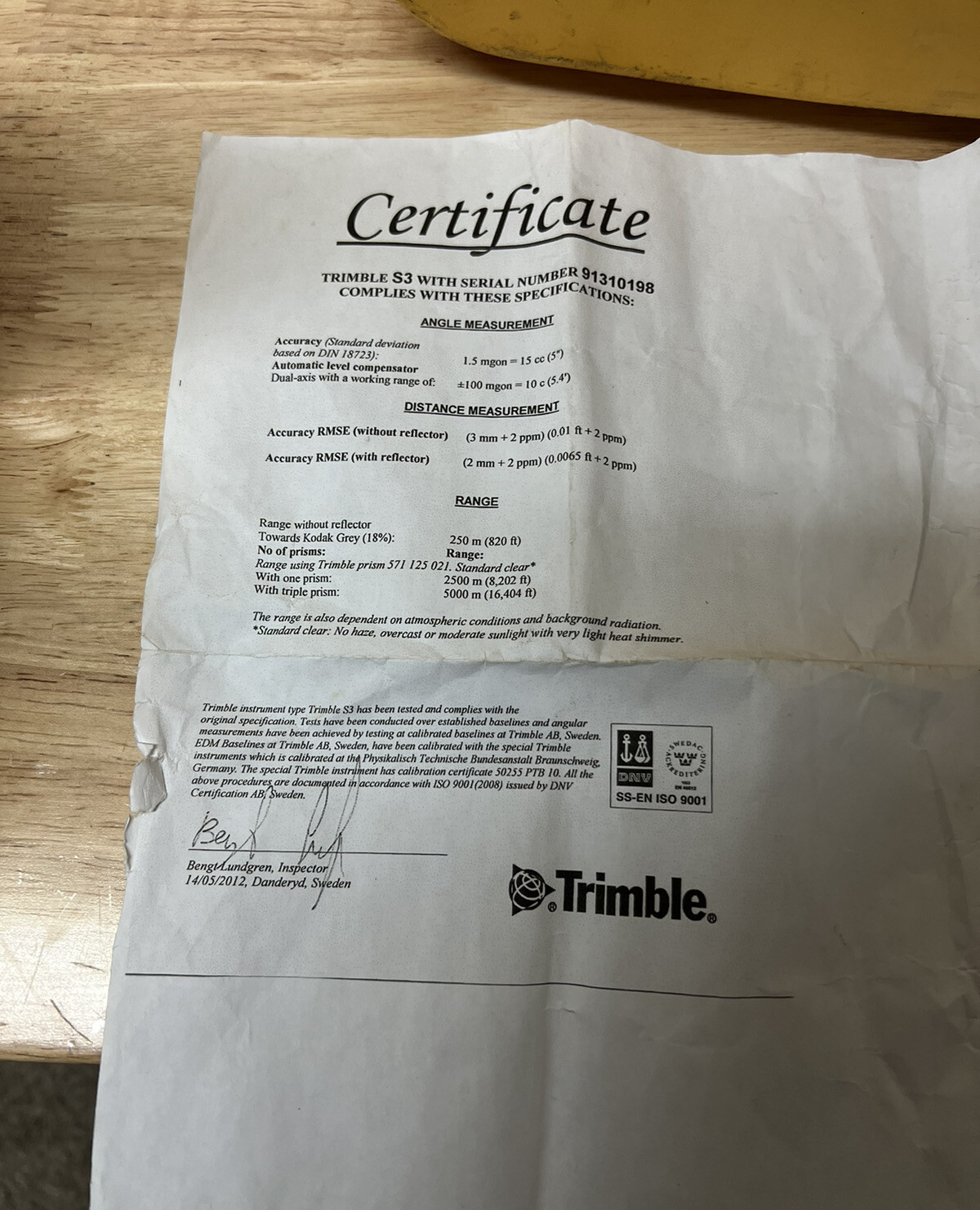 Trimble S3 5” DR Total Station with case A