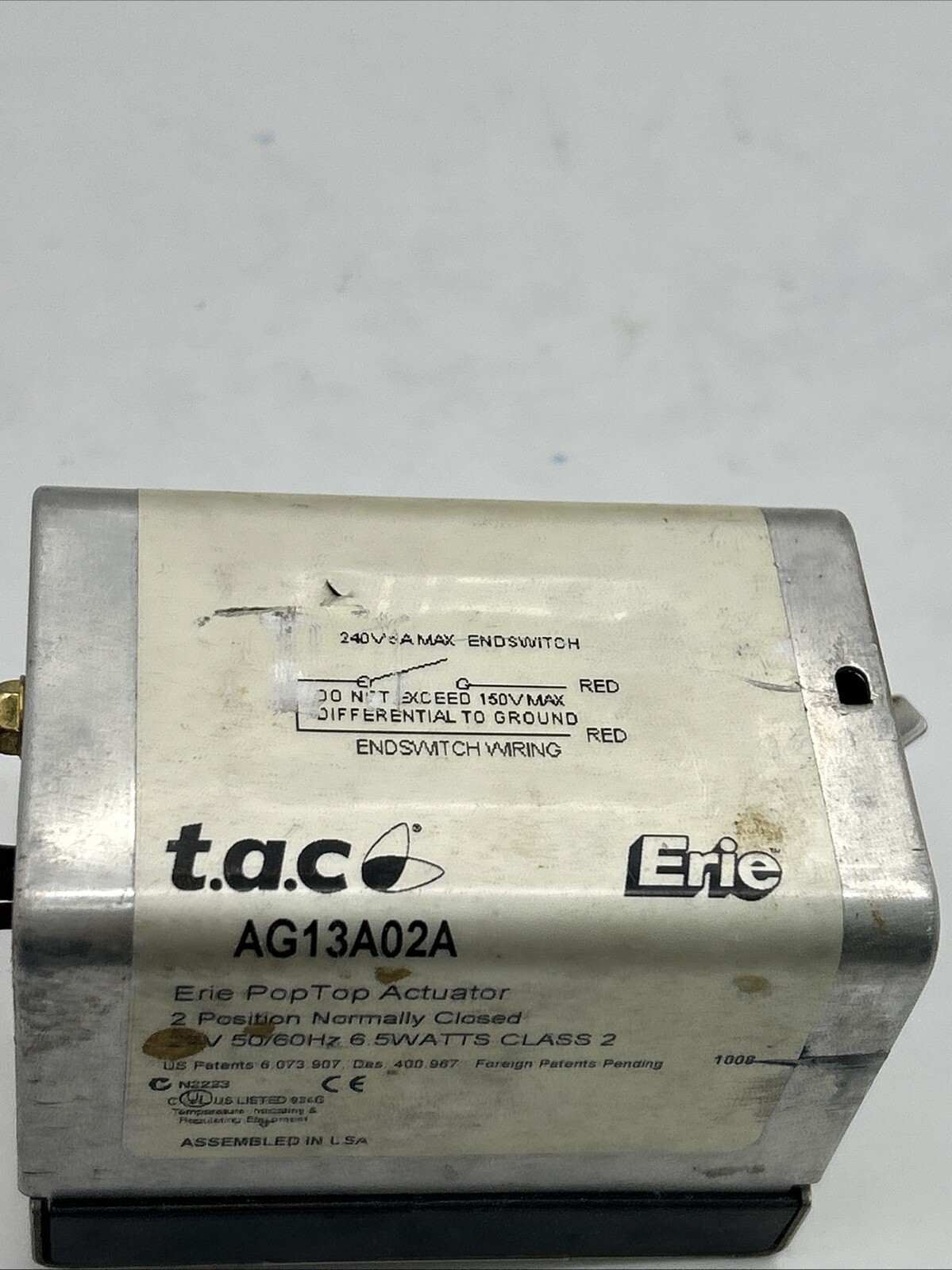 Schneider Electric AG13A02A Erie Pop Top Actuator See Pics 30 Days Warranty