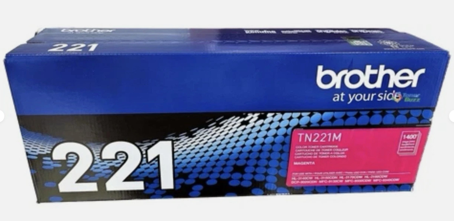 Brother TN221 Toner Set BK/C/M/Y, Genuine, OEM, High Yield, 4-Pack, Sealed