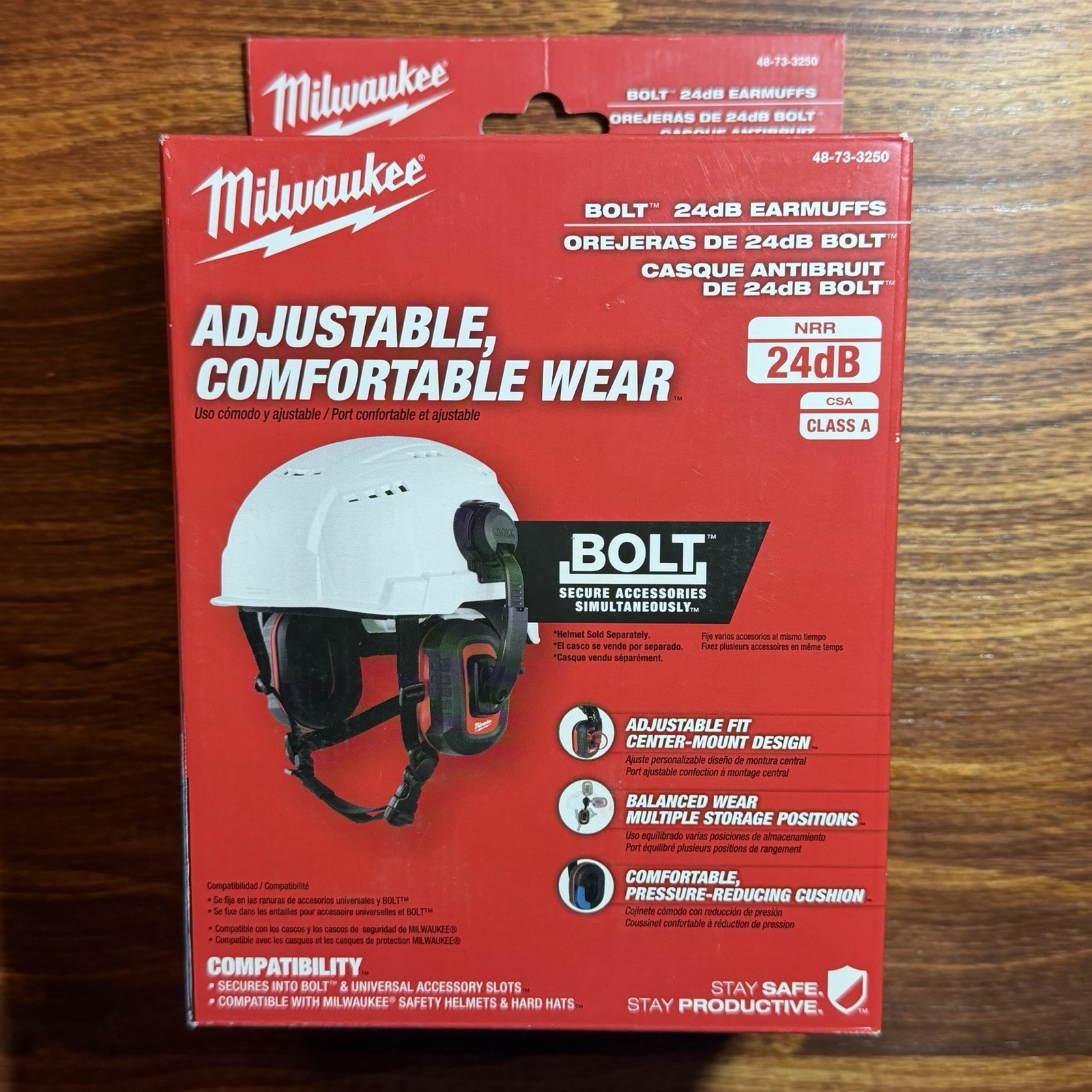 Milwaukee Noise Reduction Earmuffs BOLT 24dB Safety Helmets Hard Hats 48-73-3250