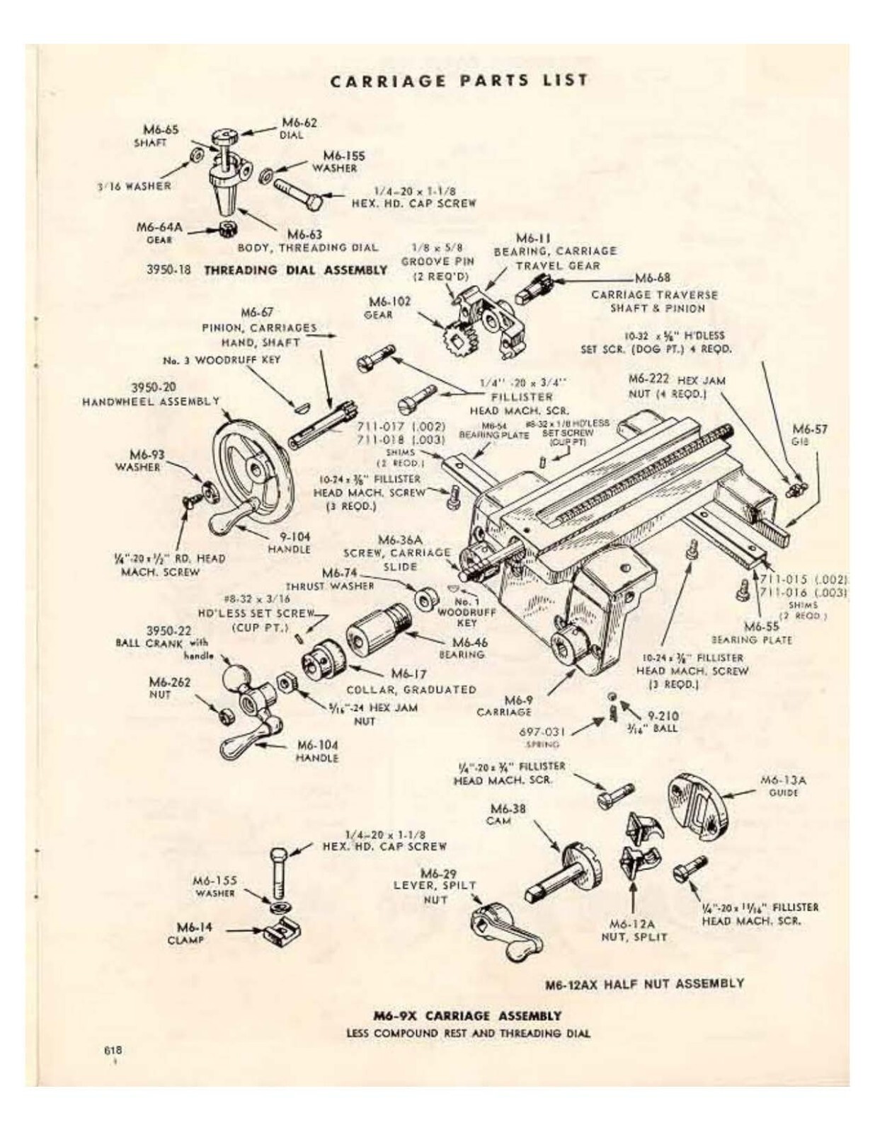 618 Back Geared Screw Cutting Lathe Operator & Parts Manual Fits Atlas 6 inc