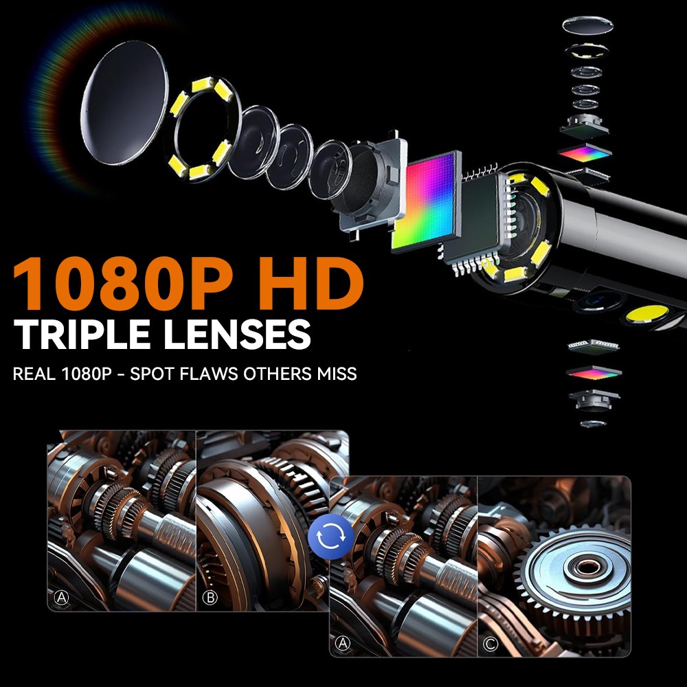 SCOPIX Two-Way 210° Inspection Borescope 6.2mm Endoscope Camera 3.3ft Semi Rigid