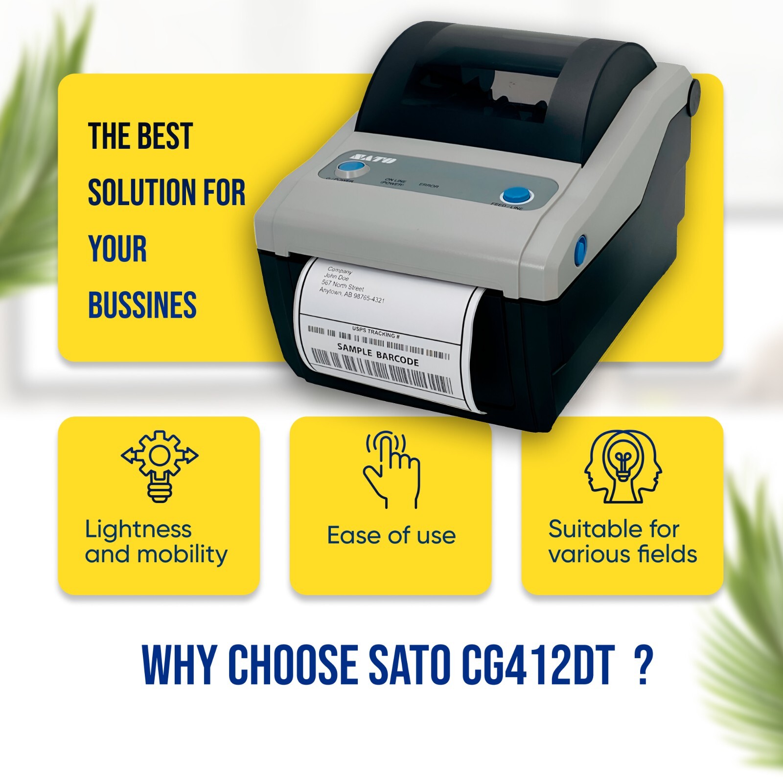SATO CG412DT Direct Thermal 4×6 Label Printer – similar to Dymo LabelWriter 4XL