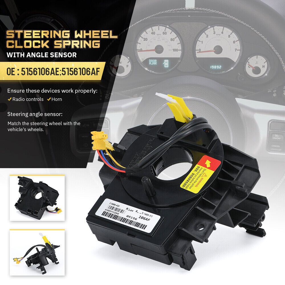 Fit For 07-18 Chrysler Dodge Jeep with Angle Sensor Steering Wheel Clock Spring-