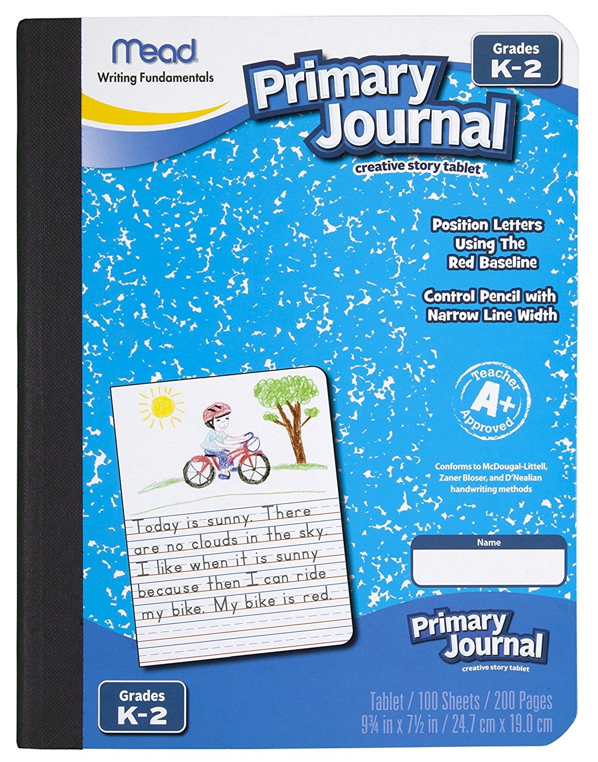 Mead MEA09554 K-2 Classroom Primary Journal 100 Sheets Blue/White