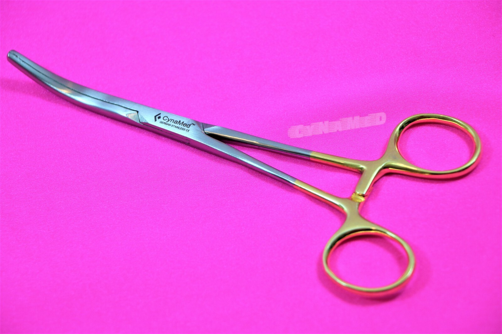 Gold Handle Spay Pack Rochester Carmalt Forceps 6.25″ Curved Stainless Steel