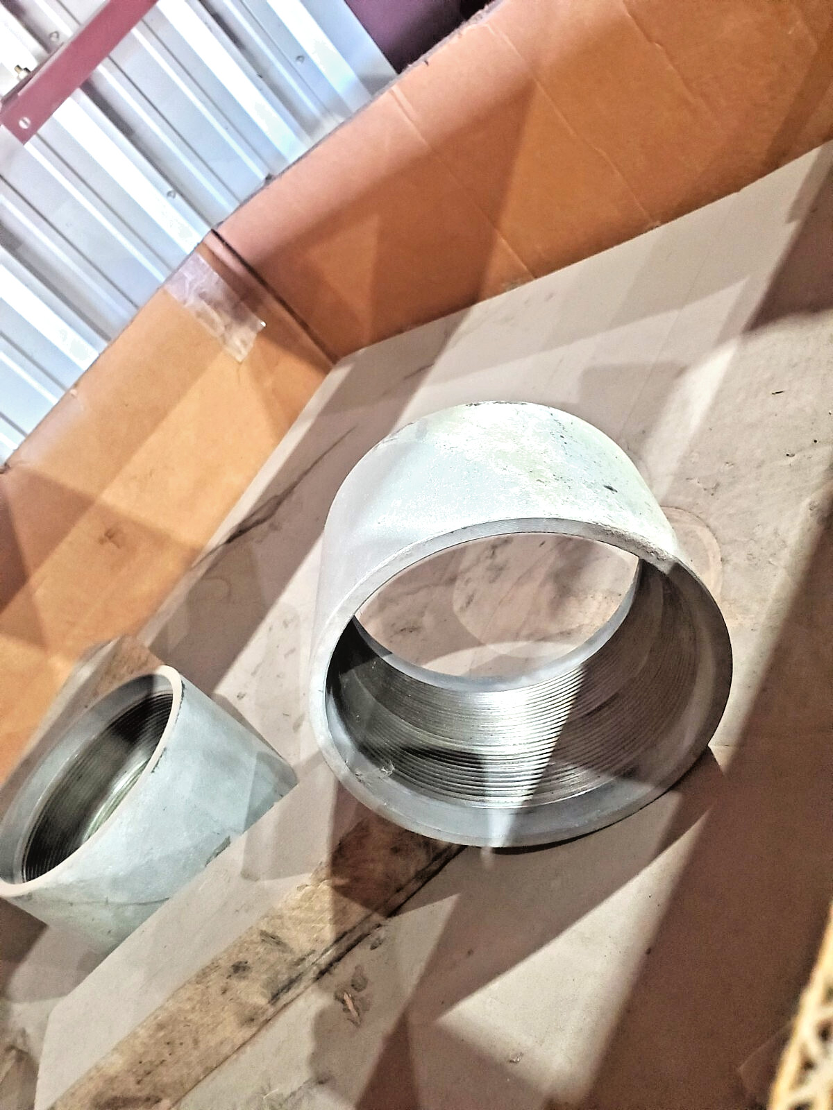 52 each 6″ H.D. GALVANIZED THREADED COUPLERS