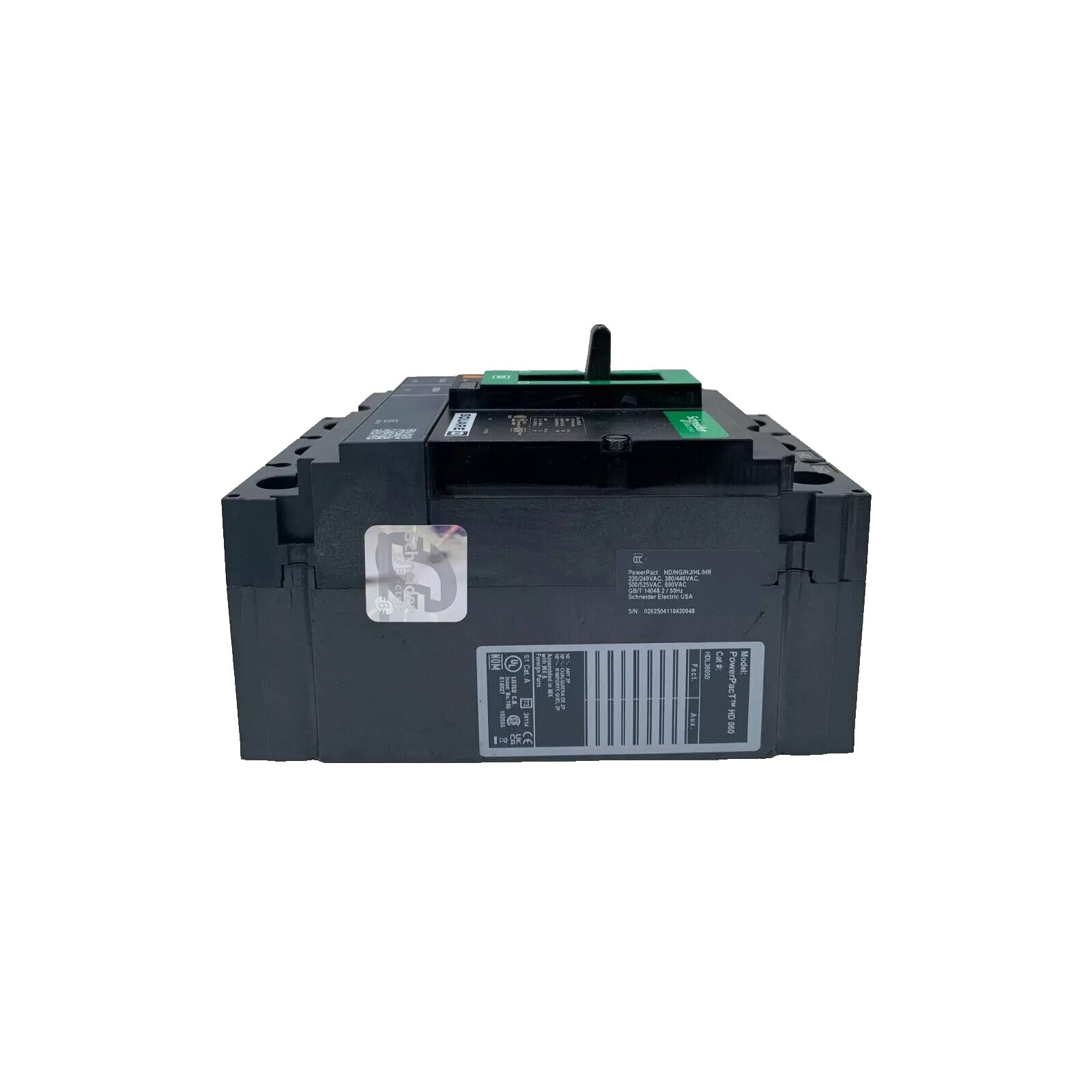 NIB – Square D – HDL36050 – 50A, 3-Pole, 600Vac Powerpact H Circuit Breaker