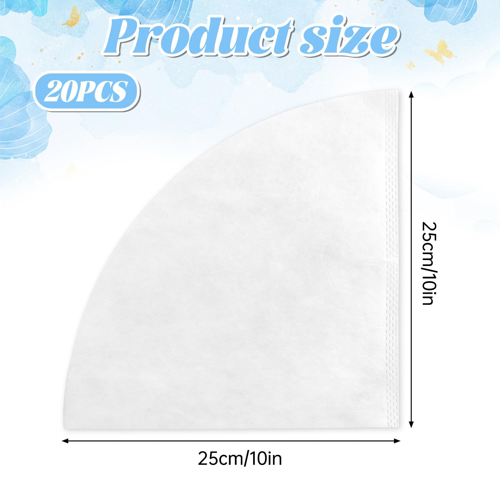 20 pcs 10 Inch Fryer Oil Filter, Non Woven Cooking Deep regular, White