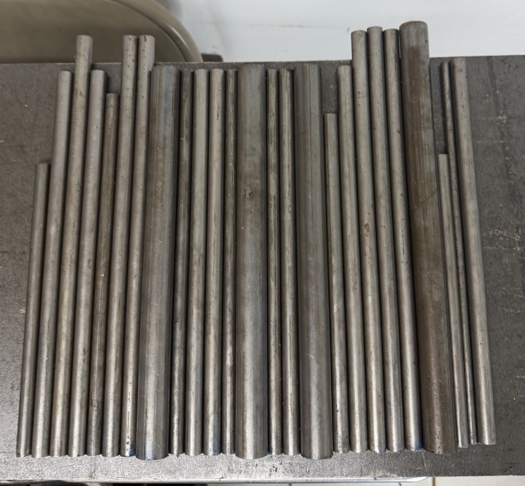 1144 Steel Round Bar Lot – Cold Drawn & Hot Rolled – 25 Pcs, 18.65 lbs