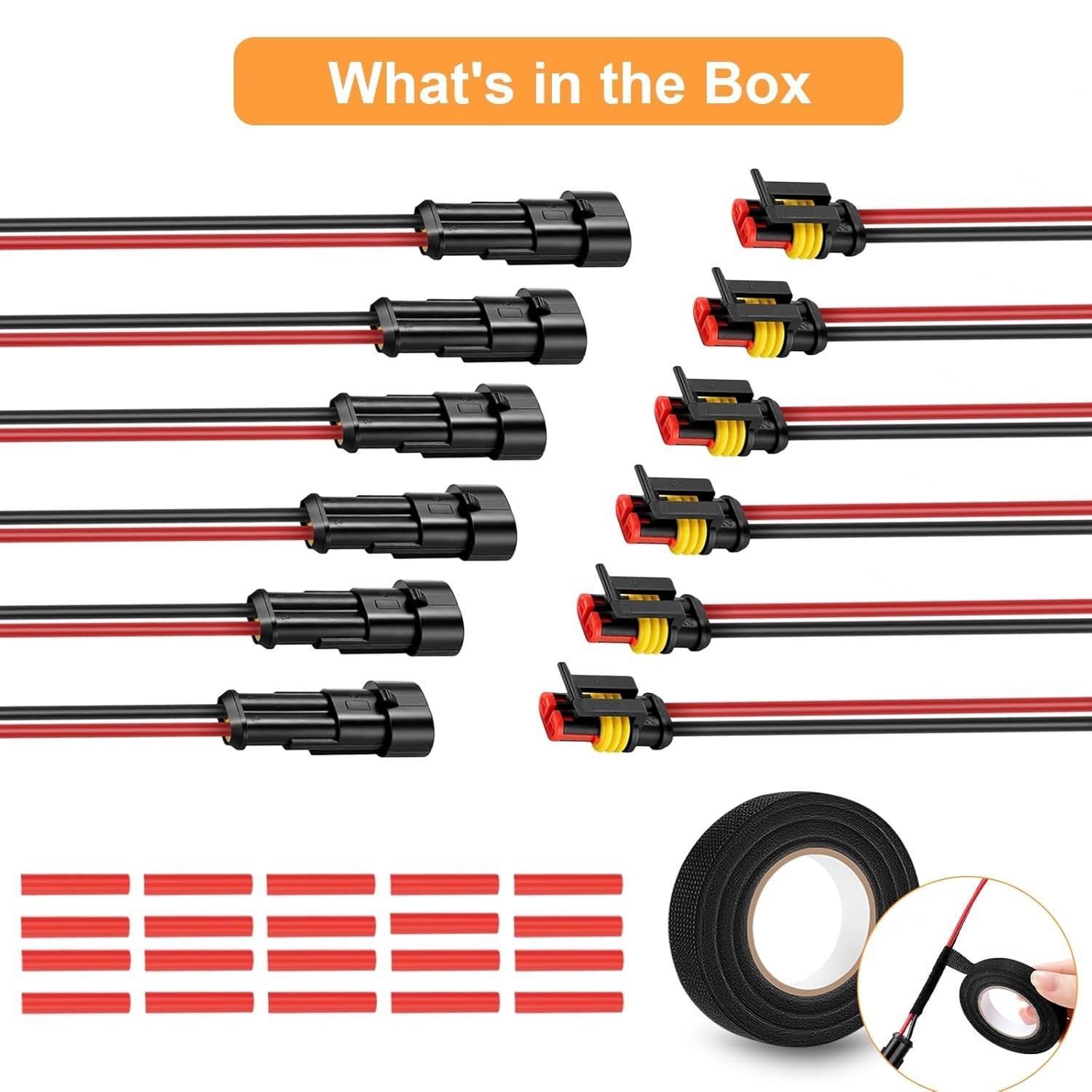 2 Pin Waterproof Connectors – 14AWG Quick Disconnect for Automotive & Marine Use