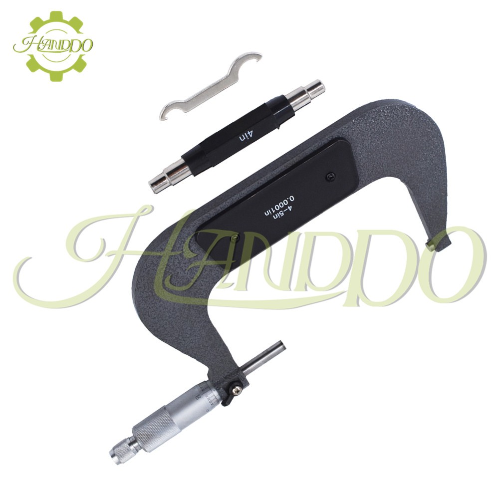 Outside Micrometer 4-5″/0.0001″ Carbide Tipped Precision Micrometer