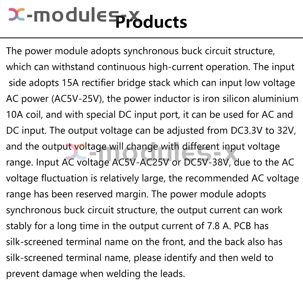 AC 5-25V/DC 8-38V To DC 3.3-32V Buck Power Module 140W Voltage Regulator