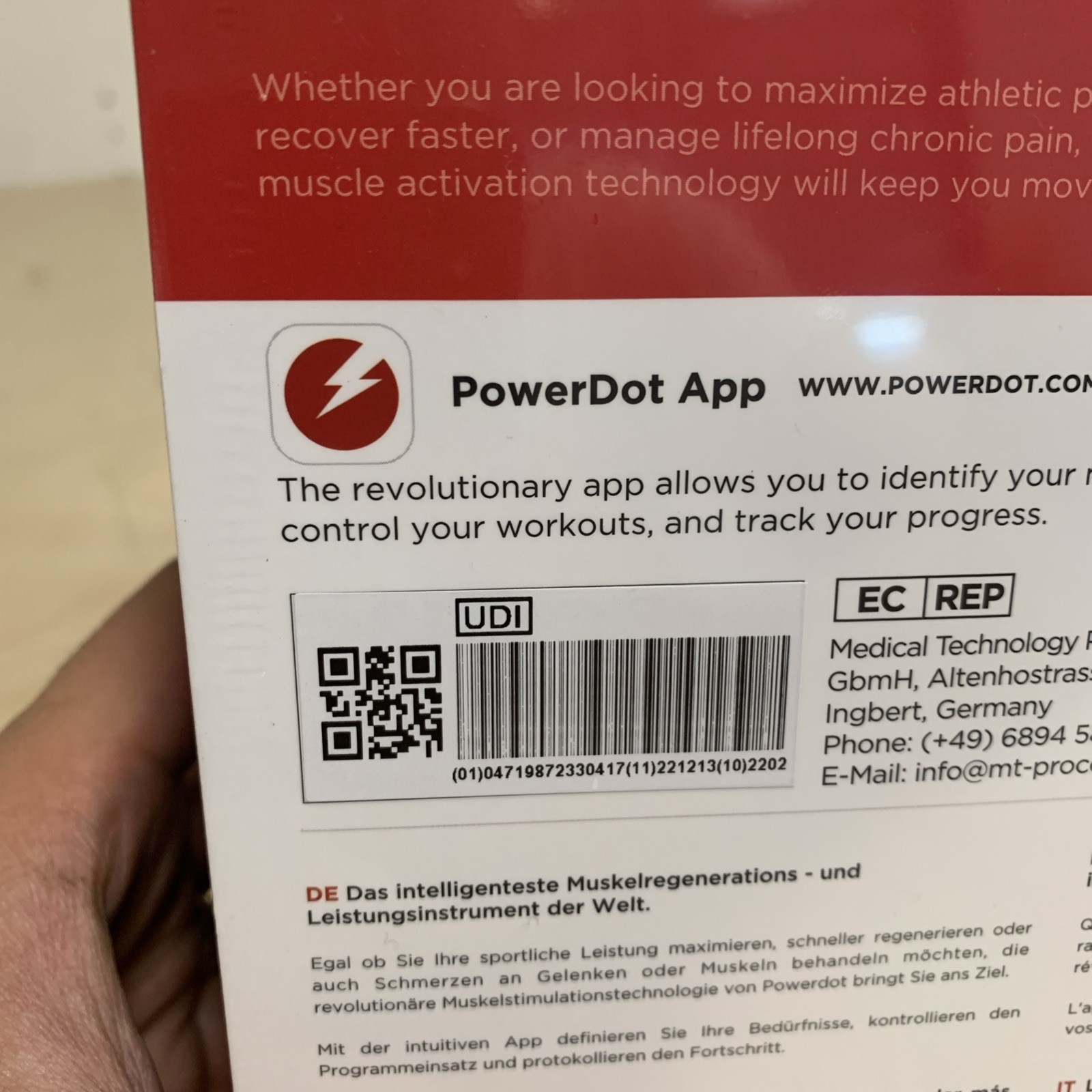 Therabody PowerDot 2.0 UNO Smart Muscle Stimulator Pain Relief Performance