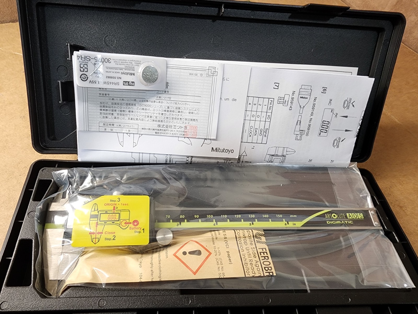 Mitutoyo 500-196-30 Digimatic Caliper 6″ (150mm) – High-Precision AOS Encoder