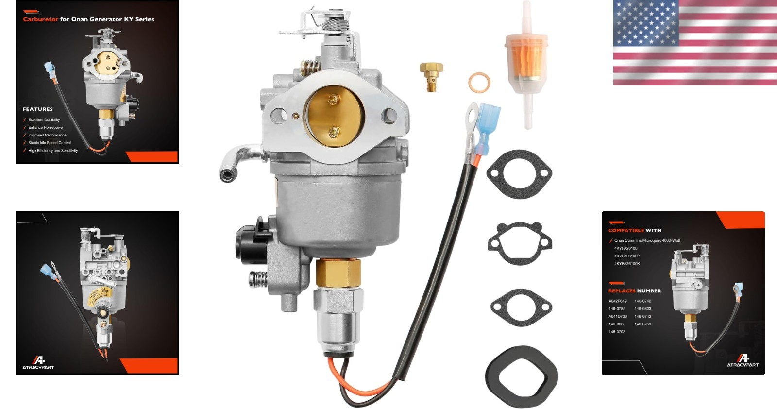 Durable Onan Generator Carburetor & Gasket Set – Compatible with Multiple Models