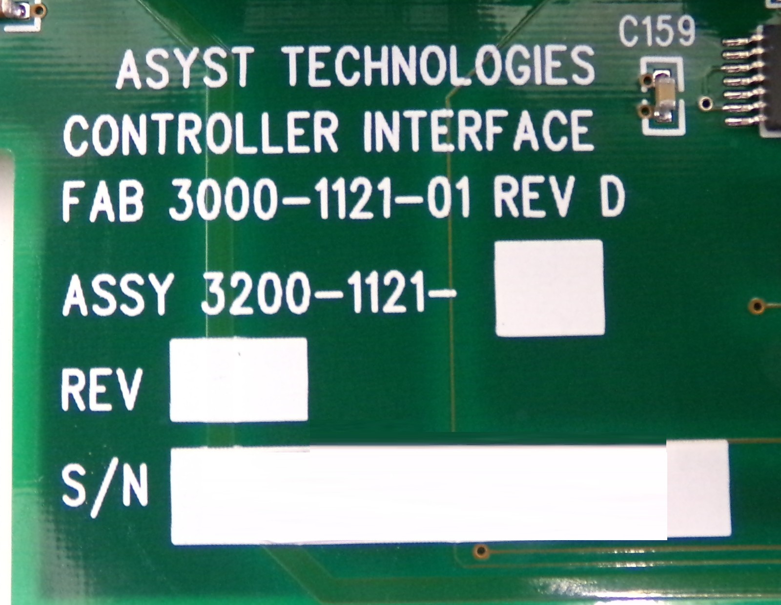 Asyst Technologies 3200-1121-01 Controller Interface PCB Working Surplus