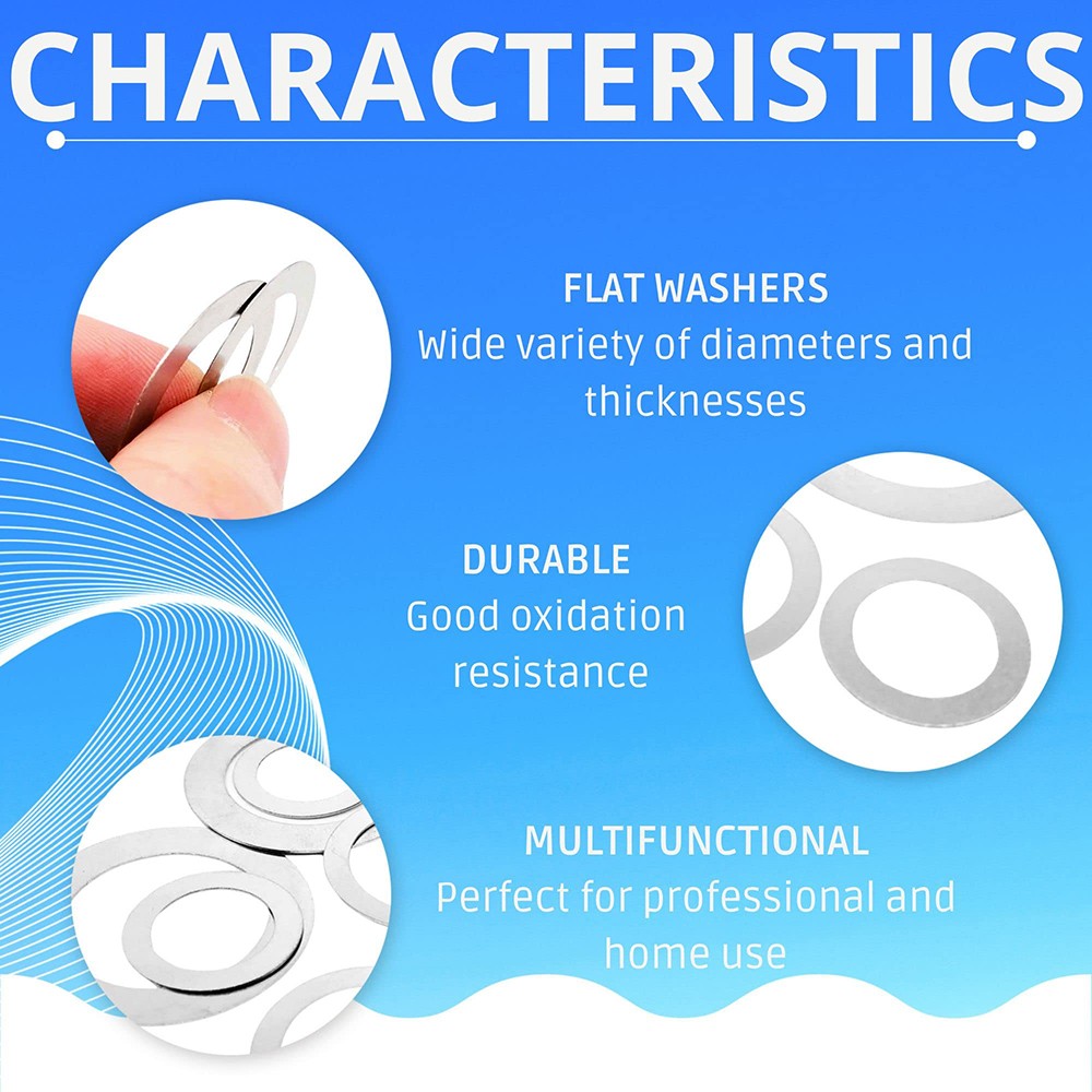 0.5mm Thick Shim Washers DIN 988 A2 Stainless Steel Gasket Washers All Sizes