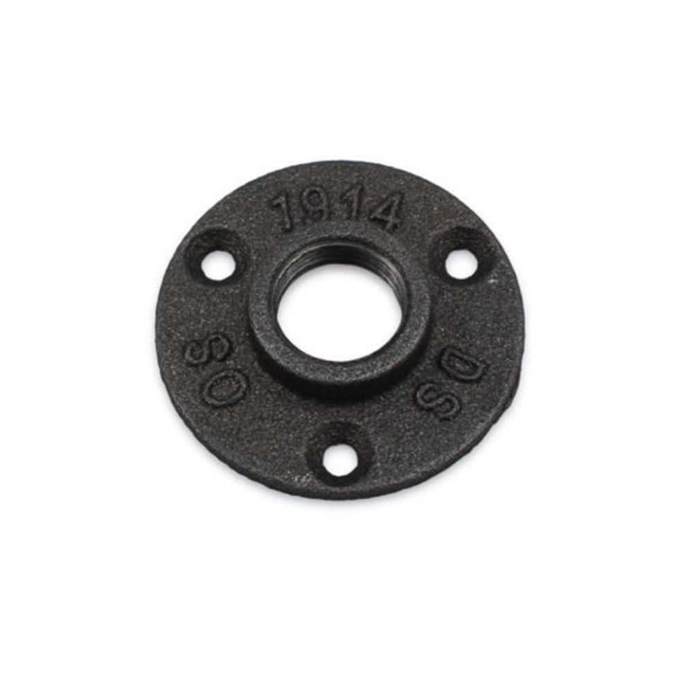 1/2″ BLACK MALLEABLE IRON FLOOR FLANGE fitting pipe npt – vintage