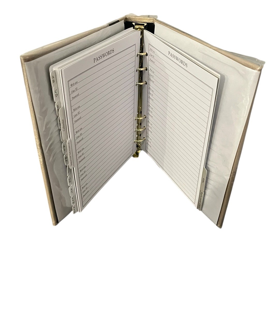 Hallmark Traditional Address Book Faux Leather Ringbound Divided Tabs Sections