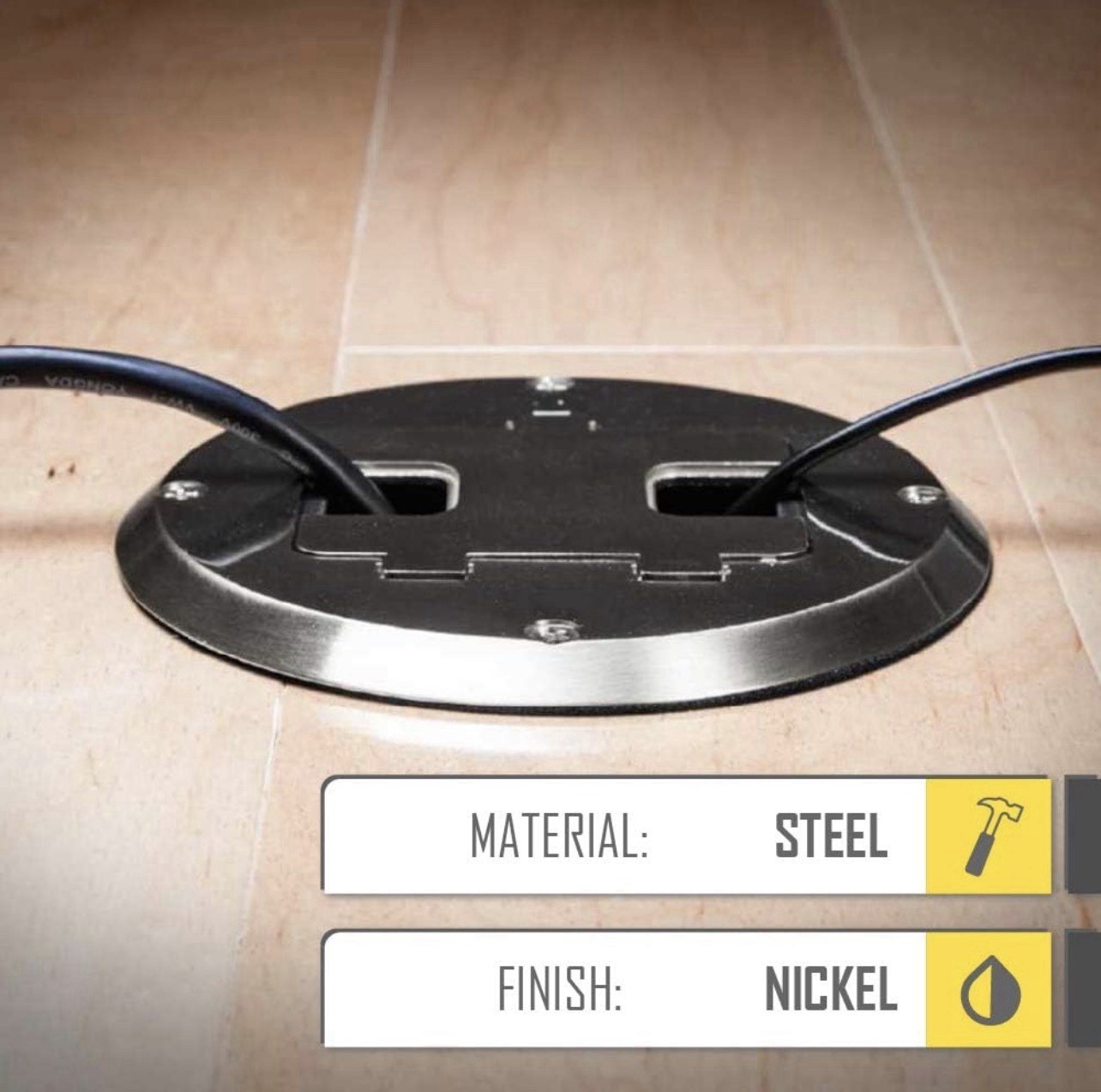 ✨Raco 6239NI Single Gang Floor Box Recessed Duplex 15A TR Device Satin Nickel