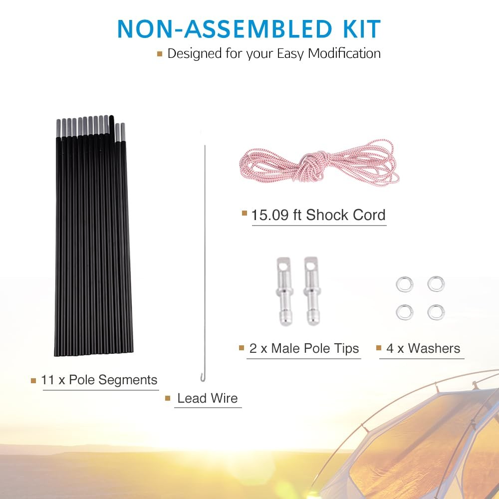 Aluminum Tent Poles Replacement Lightweight Repair Kit 7001 Alloy T6 Heated