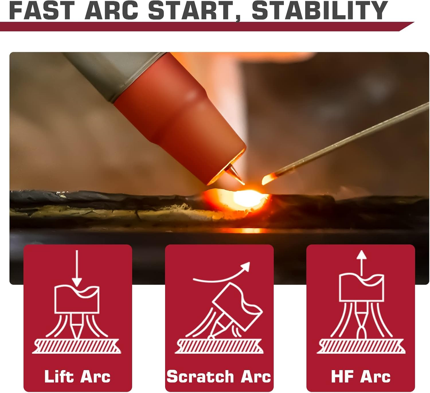 ARCCAPTAIN TIG Welding Torch WP-17 Air Cooled Argon TIG Gun 13FT 150A for TIG200