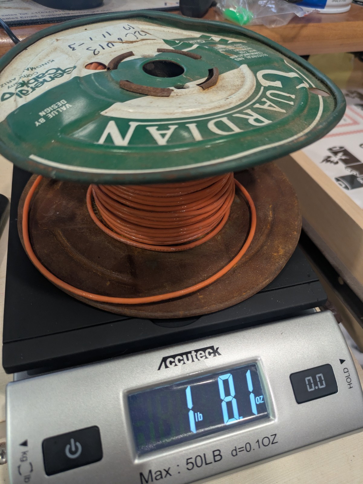 General Cable Guardian 16 AWG MTW AWM Orange Wire 600V Oil/Gas Resistant ~1.5lbs