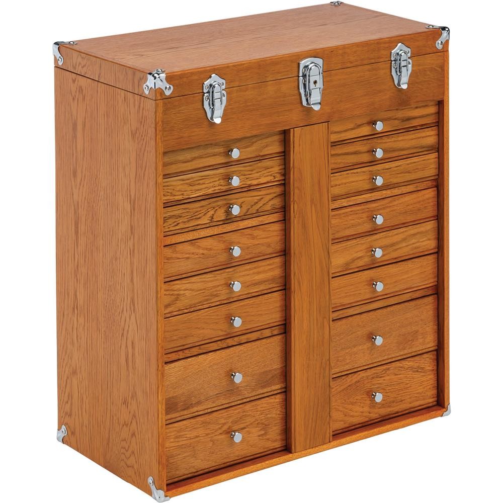 T34122 21-1/2″ 11-Drawer Red Oak Chest
