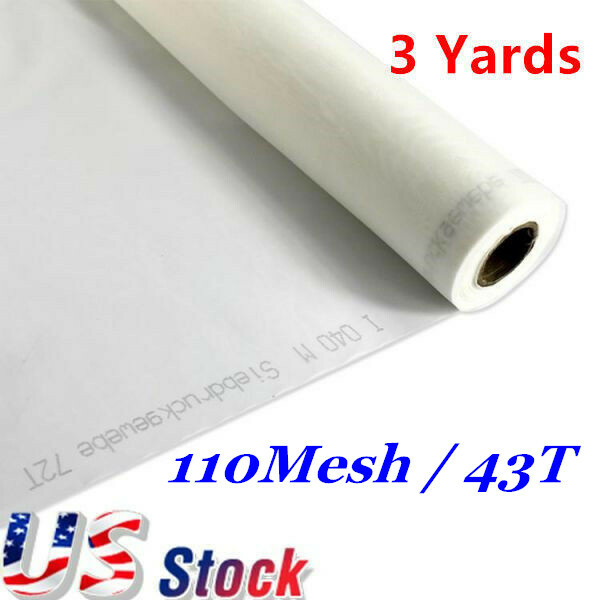 US Stock 3 Yards – Silk Screen Printing Mesh Fabric 110 43T / 110 – 108″ L